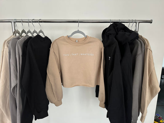 Apricot Women's Cropped THIS I THAT I WHATEVER Sweatshirt